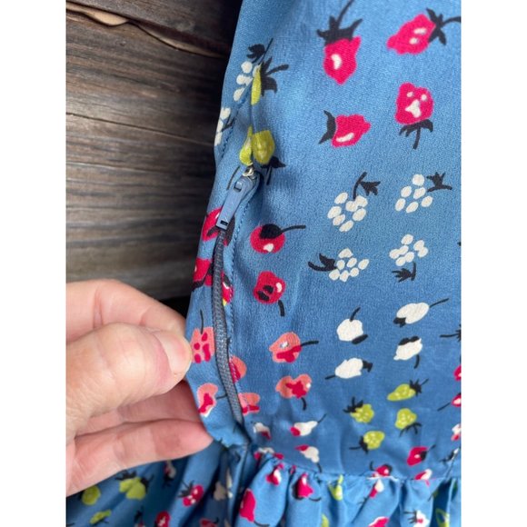 Vintage 1930s Novelty Print Cherries Fruit Blue Dress - Picture 8 of 12